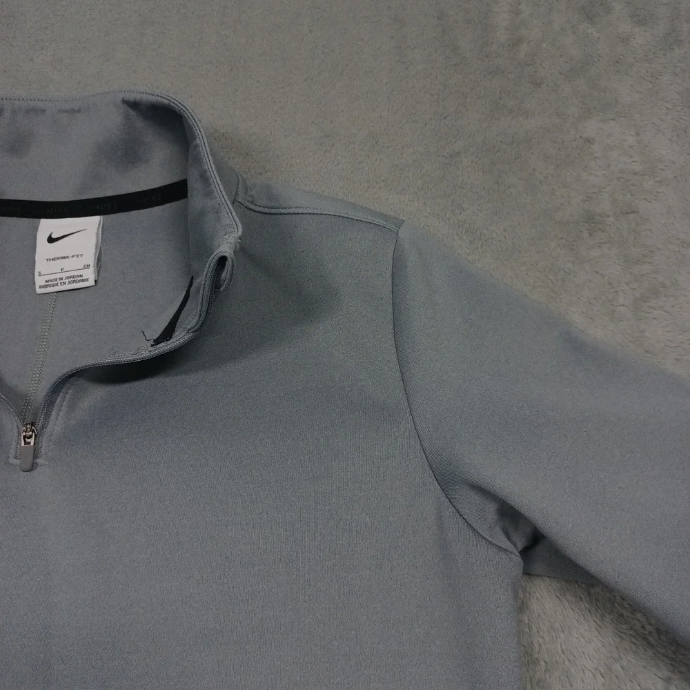 Nike Sweater Womens Small Gray Therma Fit 1/4 Zip Pullover Running‎ Modern